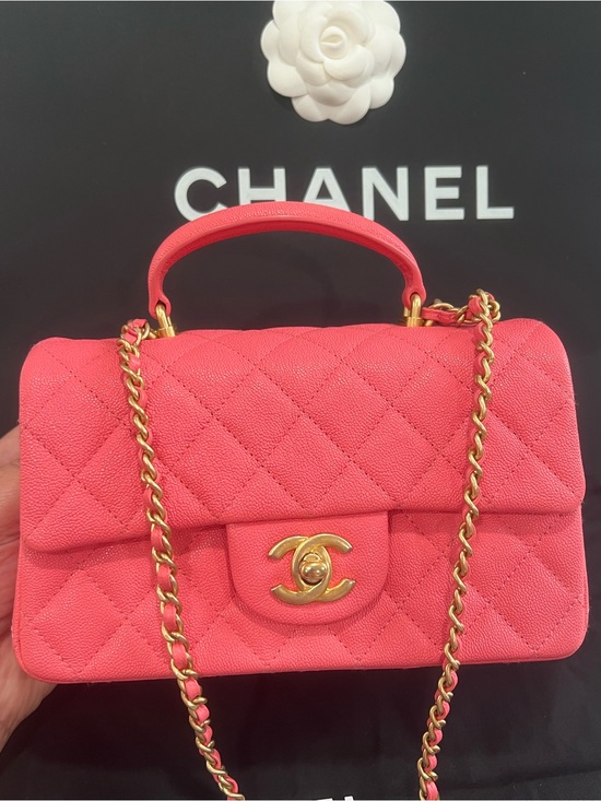 CHANEL Handbags - Chanel Classic Caviar Pink Mini rectangular Flap Bag